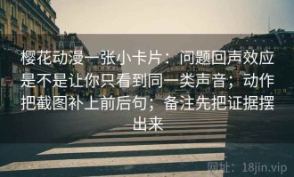樱花动漫一张小卡片：问题回声效应是不是让你只看到同一类声音；动作把截图补上前后句；备注先把证据摆出来